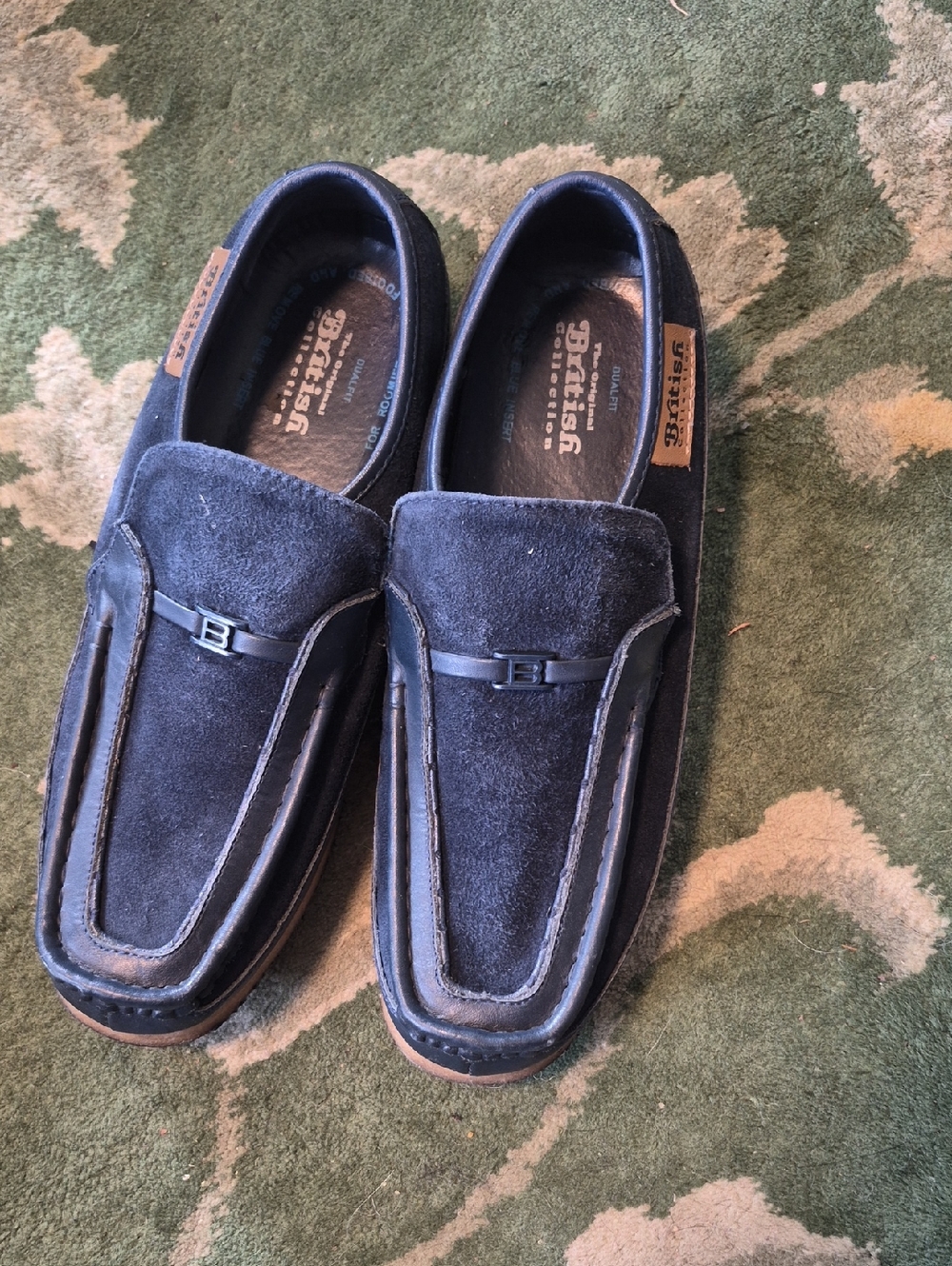Dr. Scholl's Men's Navy Suede Slip-On Loafers with Metal Accent